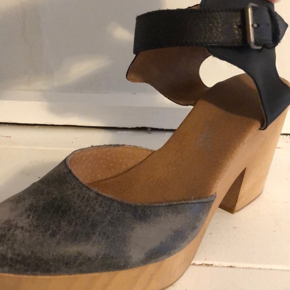Free People Shoes - Free People wooden clog platform heels